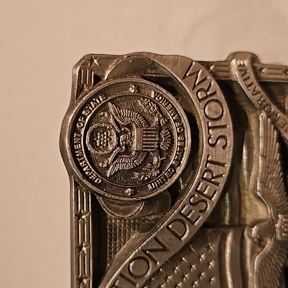 Pewter 1991 Operation Desert Storm Belt Buckle #396 - Picture 2 of 11
